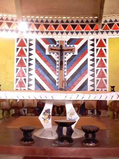 church altar, Bujora Sukuma Museum, Mwanza, Tanzania, 2001