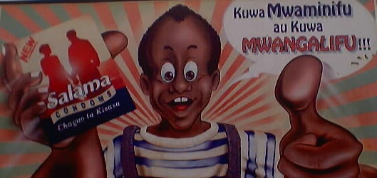 salama condoms (mural), Bukoba, Tanzania, 2002