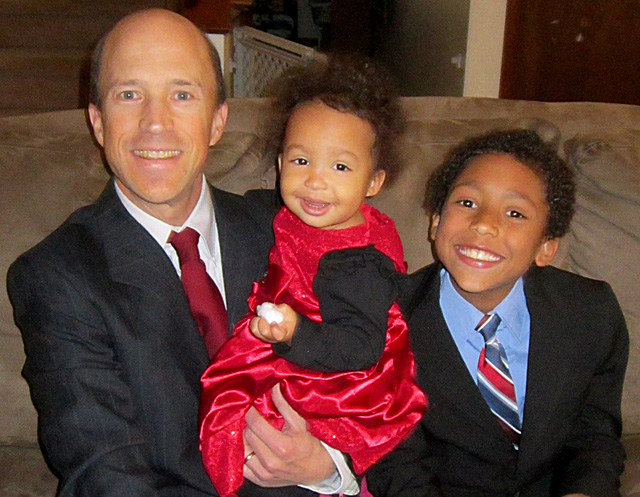 Greg, Irene and Joachim on Christmas day, Fort Collins, Colorado, 2014