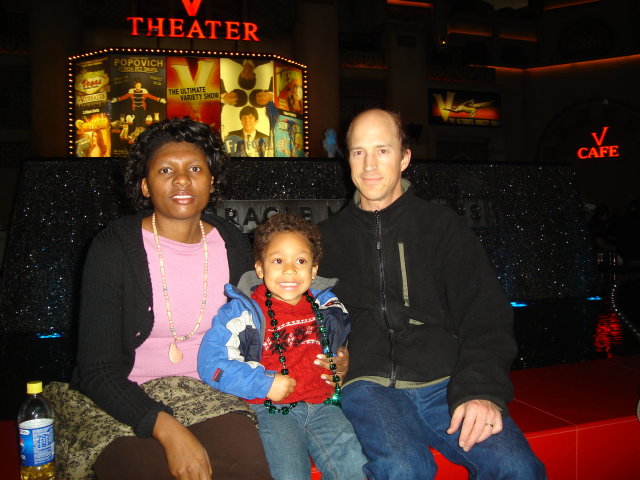 Greg, Joanitha and Joachim by the V, Las Vegas, Nevada, 2009