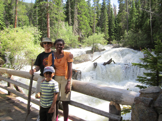Greg, Joanitha and Joachim at Wild Basin, Rocky Mountain National Park, Colorado, 2011