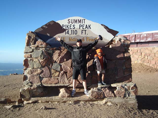 Greg and Joachim at the summit, Pikes Peak, Pike National Forest, Colorado, 2010