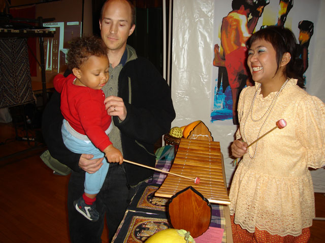 Joachim playing a xylophone, Fort Collins, Colorado, 2006