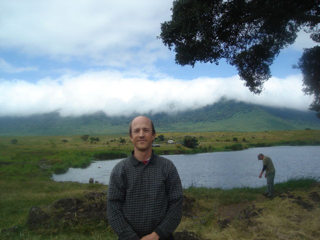 Greg by a lake, Ngorongoro, Tanzania, 2008
