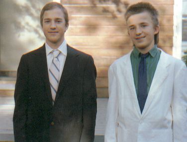 Greg and Jim at Mary's wedding, South Bend, Indiana, 1989