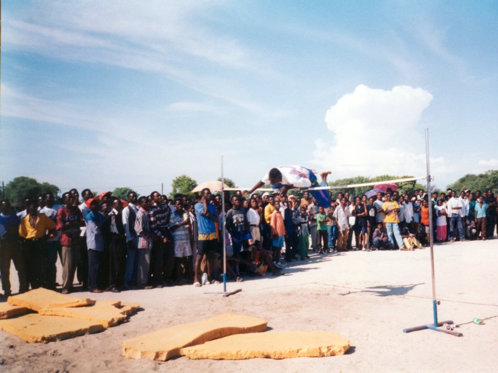 high jump, Ponhofi School, Ohangwena, Namibia, 1995