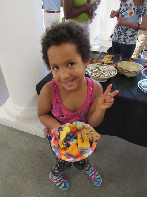 Irene with food at Carnegie Center for Creativity, Fort Collins, Colorado, 2019