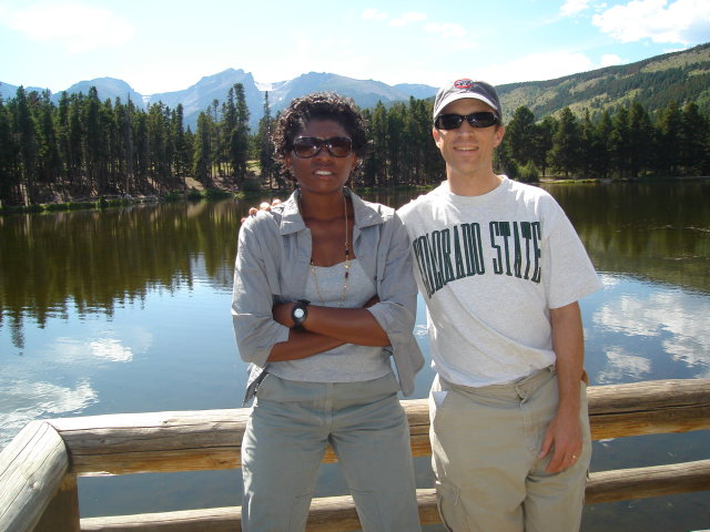 Joanitha and Greg at Sprague Lake, Rocky Mountain National Park, Colorado, 2008