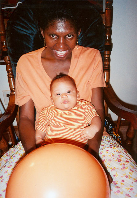 Joanitha and Joachim with balloon, Fort Collins, Colorado, 2005