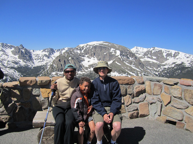 Joanitha, Joachim and Greg at Forest Canyon overlook, Rocky Mountain National Park, Colorado, 2011