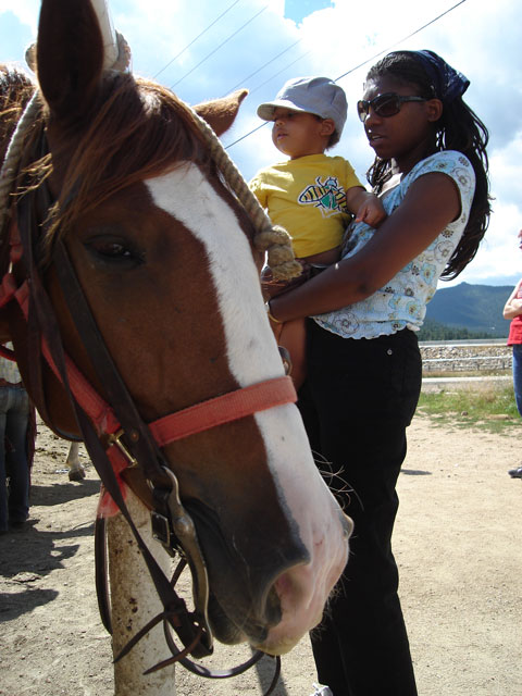Joachim and Joanitha with horse, Estes Park, Colorado, 2007