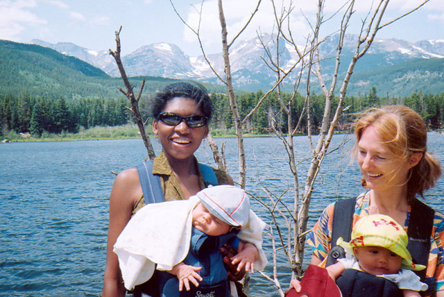 Joanitha and Joachim, Mary and Tariq at Sprague Lake, Rocky Mountain National Park, Colorado, 2005