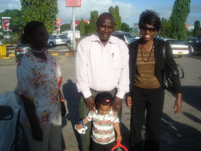 Merensiana, Theodory, Joanitha and Joachim at the airport, Dar es Salaam, Tanzania, 2008