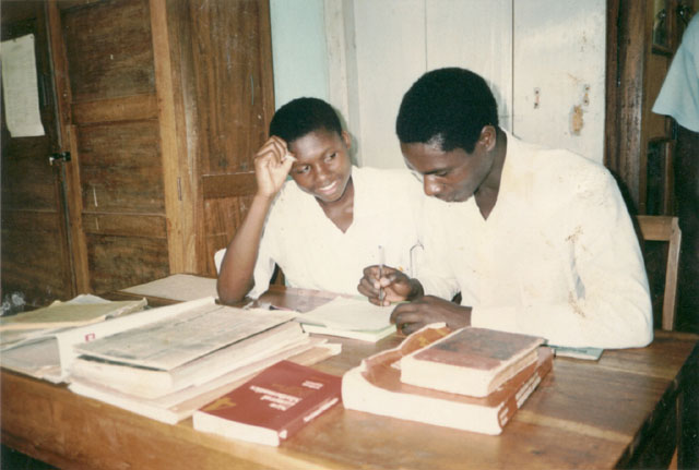 Joanitha and her teacher, Bukoba, Tanzania, 1992