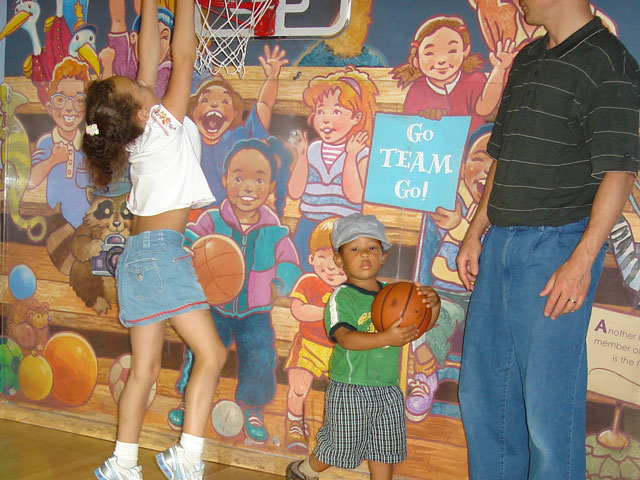 Joachim with basketball, Children's Museum, Denver, Colorado, 2007