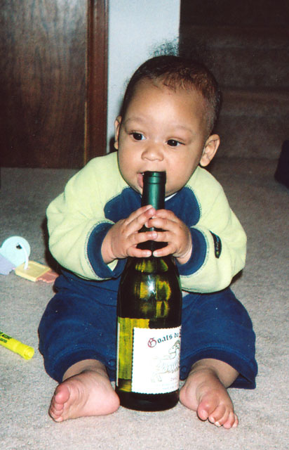 Joachim and wine bottle, Fort Collins, Colorado, 2005