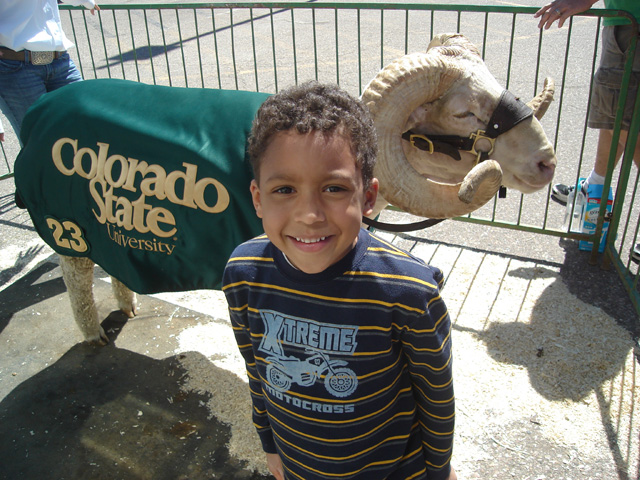 Joachim with Cam the Ram, Fort Collins, Colorado, 2011
