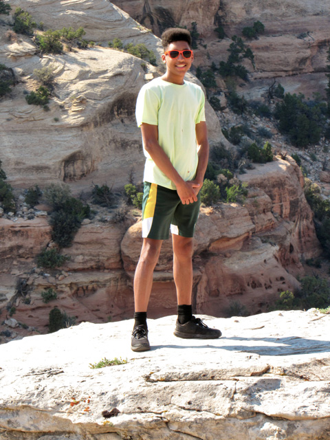 Joachim on a rock, Colorado National Monument, Colorado, 2021