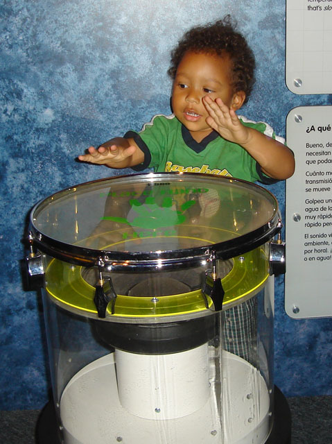 Joachim playing a drum, Children's Museum, Denver, Colorado, 2007