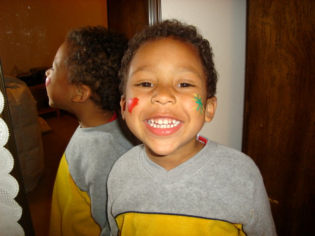 Joachim with face paint, Fort Collins, Colorado, 2009