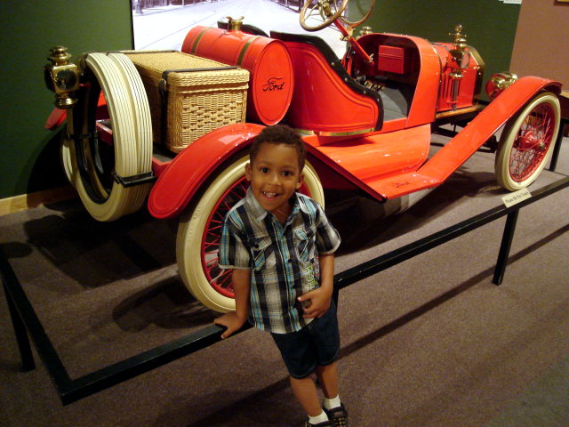 Joachim by an old Ford in a museum, Santa Fe, New Mexico, 2009