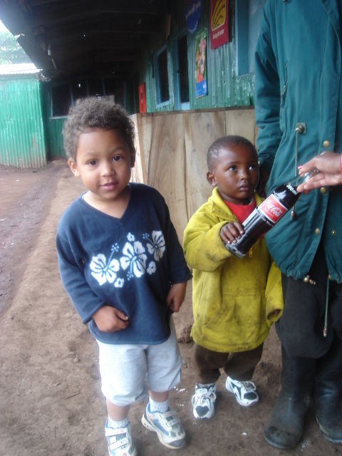 Joachim with Maasai boy, Ngorongoro, Tanzania, 2008
