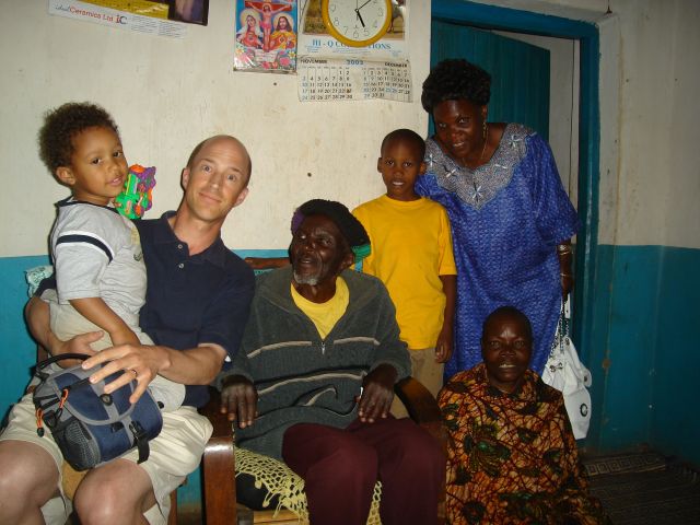 Joachim, Greg and the Kaijage family, "Kanazi, Kagera", Tanzania, 2008