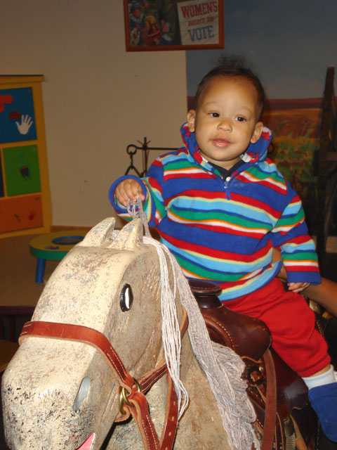 Joachim on a wooden horse, Cheyenne, Wyoming, 2006