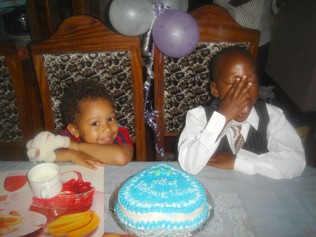 Joachim on his third birthday with cousin Ngasa, Dar es Salaam, Tanzania, 2008
