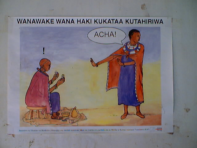 poster about circumcision, Morogoro, Tanzania, 2001