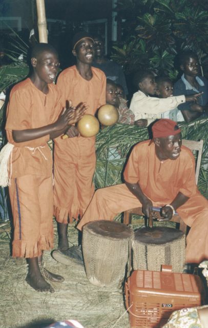 traditional music group, sendoff party, Bukoba, Tanzania, 2003