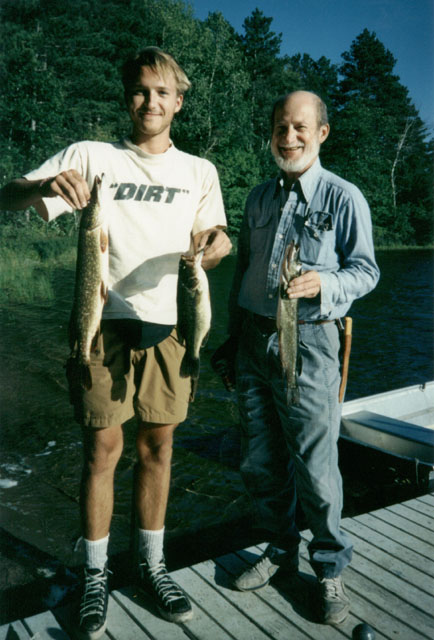 Tom and Don with their catch, Minocqua, Wisconsin, 1990