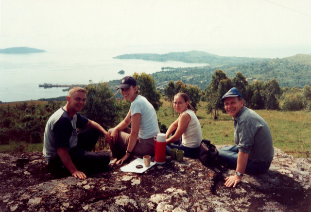 Tony, Machteld, Gwyn and Antoon, Bukoba, Tanzania, 2002