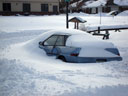 car buried in snow, Fort Collins, Colorado, 2006
