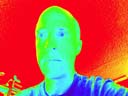 Greg with iPad colors, Fort Collins, Colorado, 2014