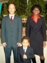 Greg, Joanitha and Joachim at church on Christmas, Fort Collins, Colorado, 2008
