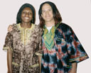 Greg and Joanitha with wigs and African shirts, Fort Collins, Colorado, 2004
