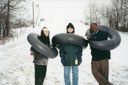Greg, Mary and Emmanuel inner-tubing, South Bend, Indiana, 1999