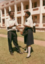 Joanitha and a classmate, Bukoba, Tanzania, 1992