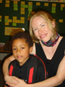 Joachim with kindergarten teacher Mrs. K, Fort Collins, Colorado, 2011