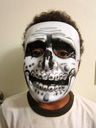 Joachim with a skeleton mask, Fort Collins, Colorado, 2014