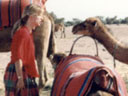 Mary with camels, Marrakech, Morocco, 1992