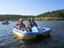 Mary, Mohammed and kids in a paddle boat, Evergreen, Colorado, 2011