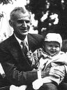 Michael Vogl with baby, Milwaukee, Wisconsin, 1955?