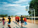 teacher-student basketball game, Ponhofi Senior Secondary School, Ohangwena, Namibia, 1997