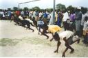 100-yard dash on the football (soccer) field, Ponhofi School, Ohangwena, Namibia, 1995