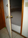 snow up against our front door, Fort Collins, Colorado, 2006