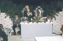 Greg giving a speech at the wedding reception, Bukoba, Tanzania, 2003