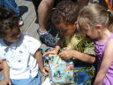 Tariq, Joachim and Maddy with birthday presents, Fort Collins, Colorado, 2009